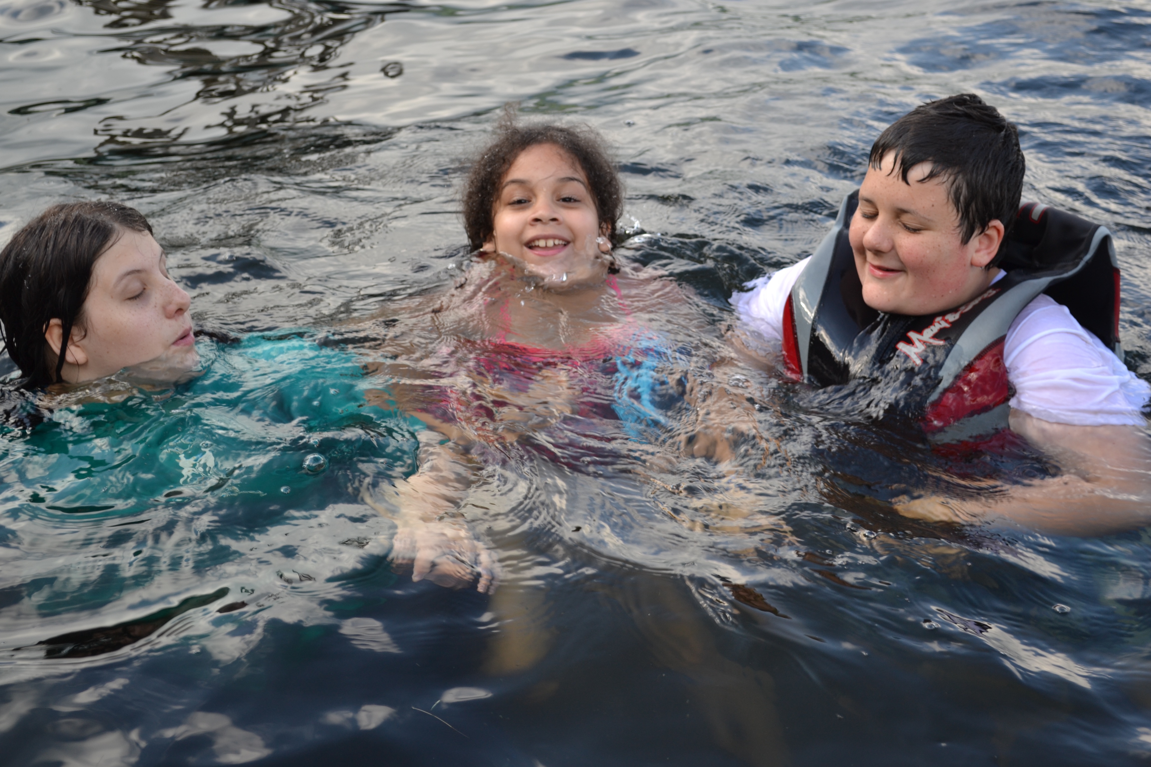 kids enjoying the swimming area at Camp Lawroweld