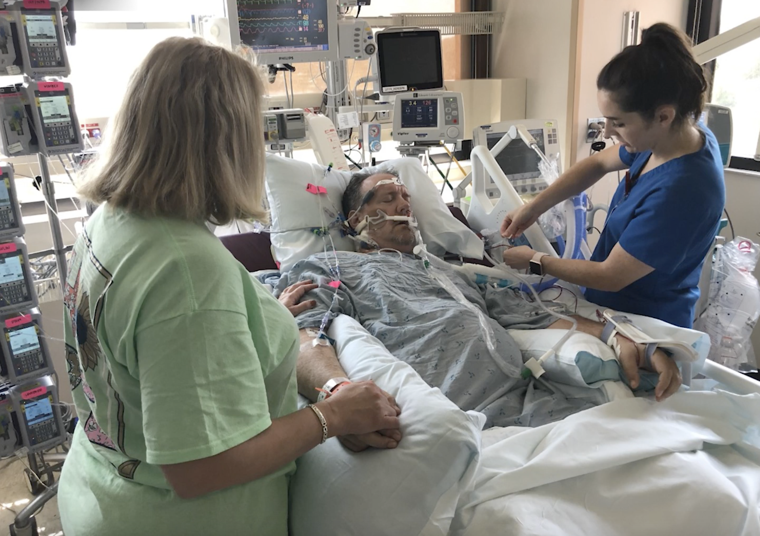 Roy Reid in recover after surgery in 2019. Photo provided by AdventHealth Orlando