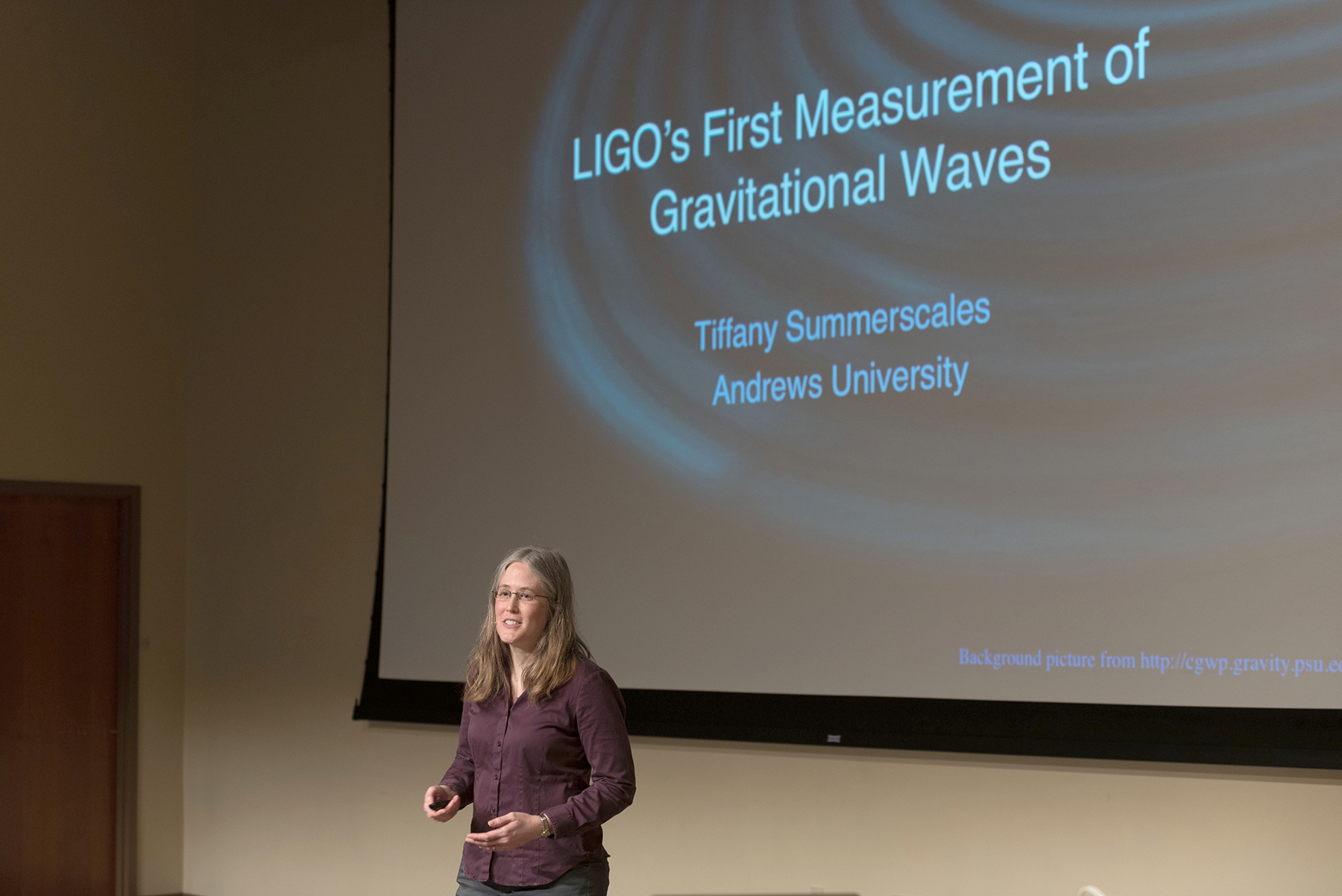 Summerscales presenting on LIGO