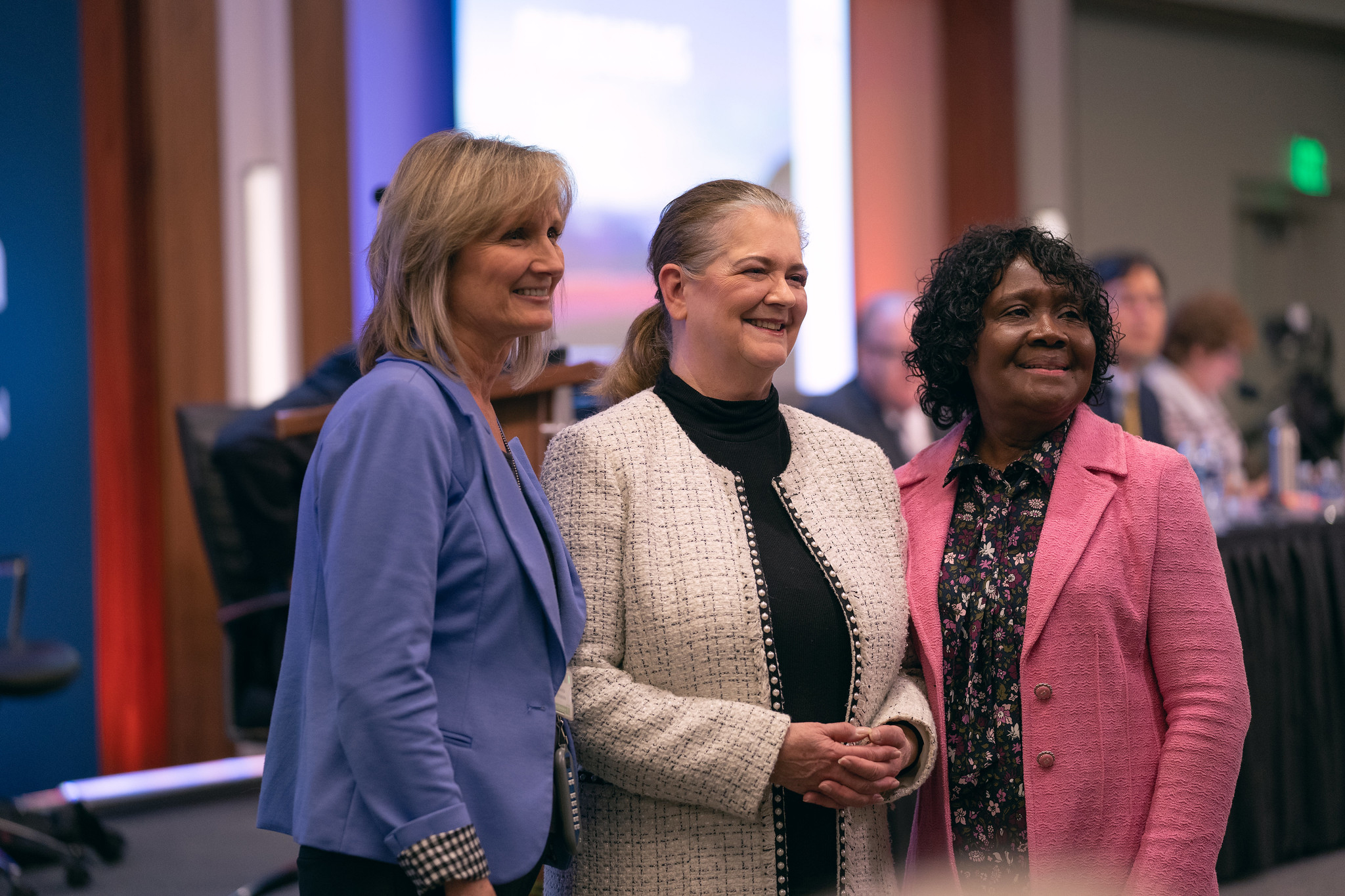 Bonita Shields, Debra Brill, and Ella Simmons pose for a photo together on Nov. 3, 2019, during the NAD Year-End Meeting morning program