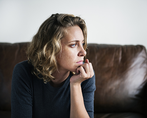 stock photo of sad woman