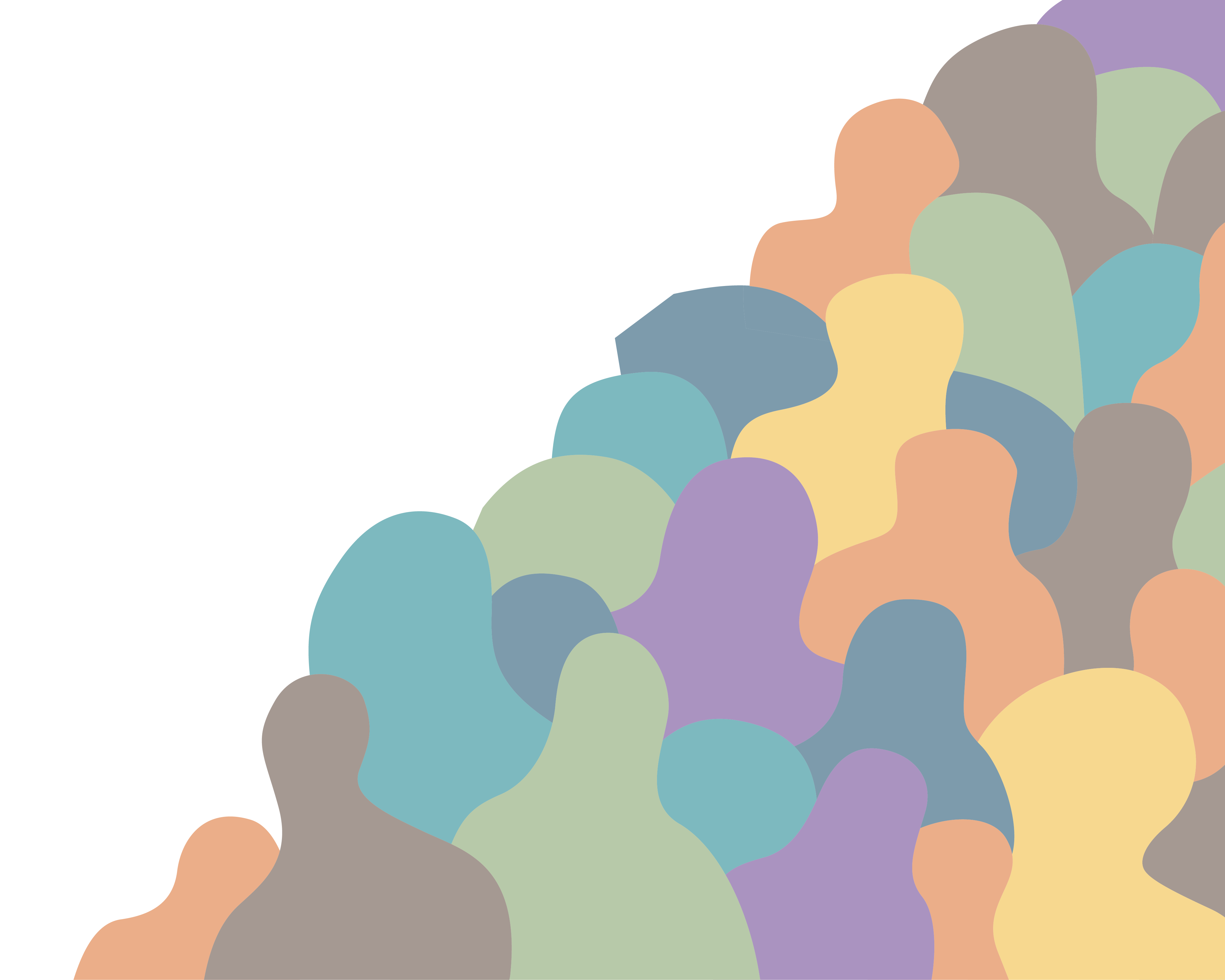 Colorful blobs resembling a crowd of diverse people