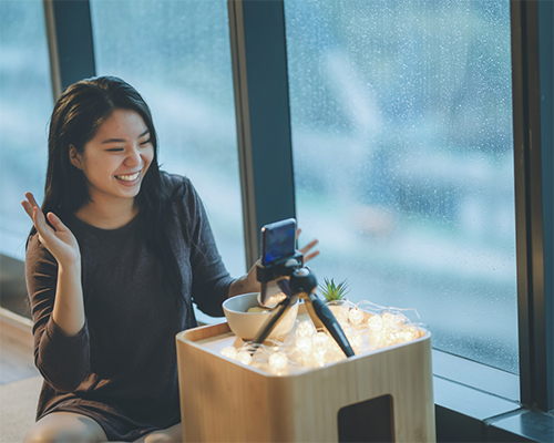 stock photo of teen on phone