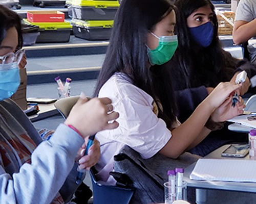 Students with  masks