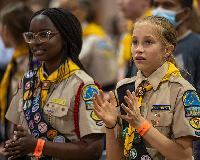 Pathfinder ladies clapping