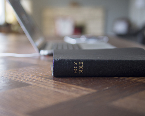 stock photo of computer and BIble