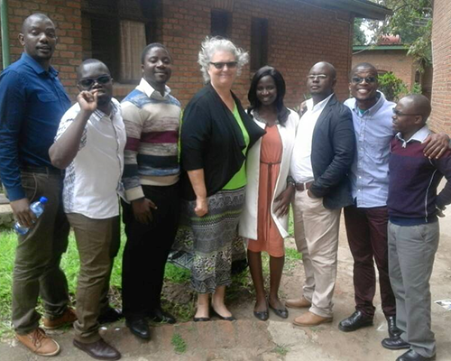 Sharon Pittman with coworkers in Malawi