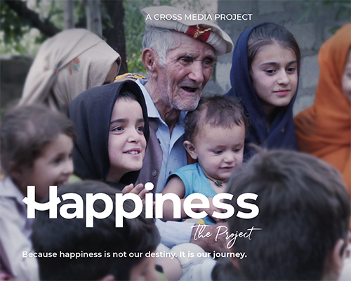 Happiness multimedia project graphic
