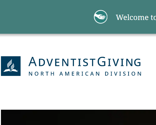 Screenshot of part of the new AdventistGiving website