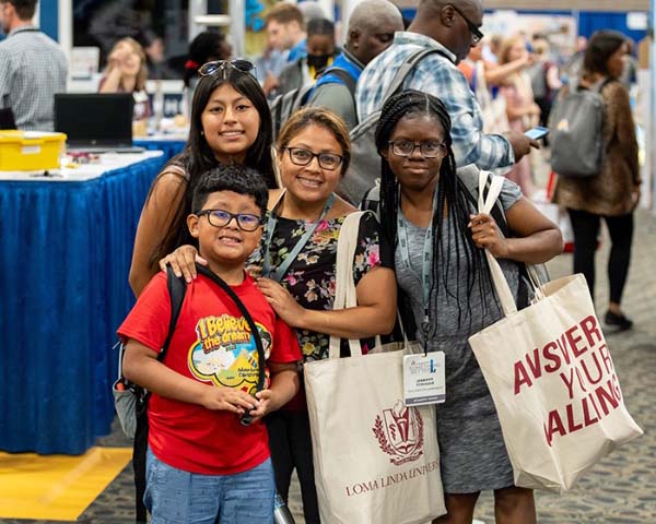 Attendees in the exhibit hall