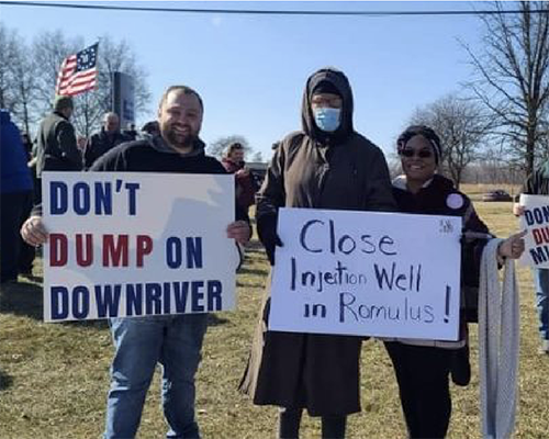 Jacqueline Galloway-Blake, a devoted 40-year member of Sharon-Inkster church, joins local protest toxic waste