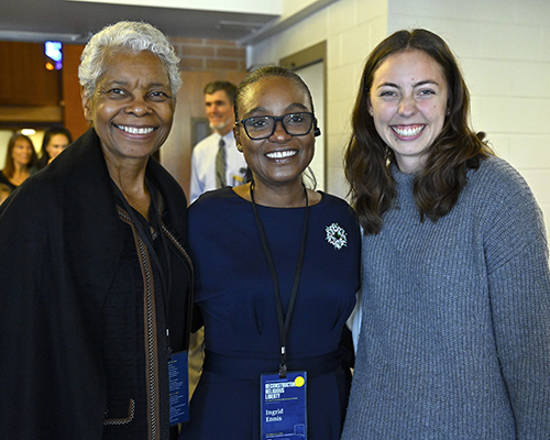 Reconstructing Religious Liberty conference attendees smile brightly at the conference's Sabbath session on October 21, 2023. 