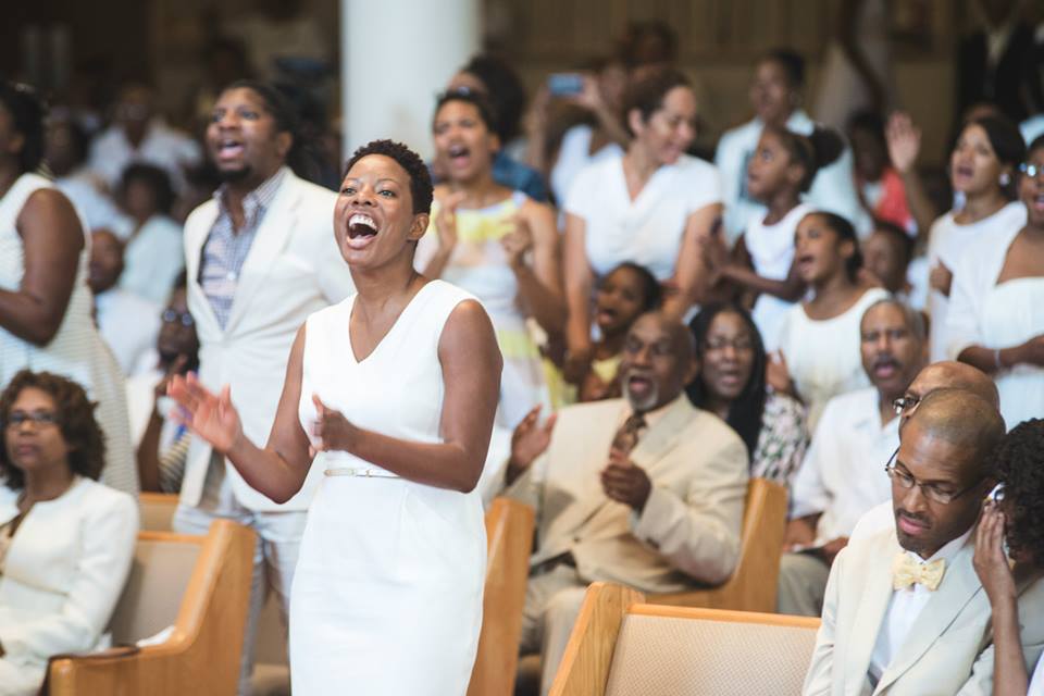 SaMonna Watts celebrates Brayden's life and God's goodness during his funeral. Photo provided by SaMonna Watts