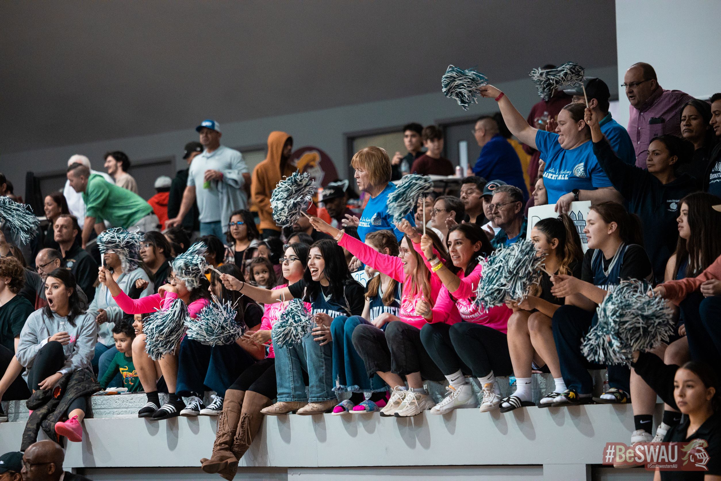 Fans at the 2023 SWAU basketball tournament