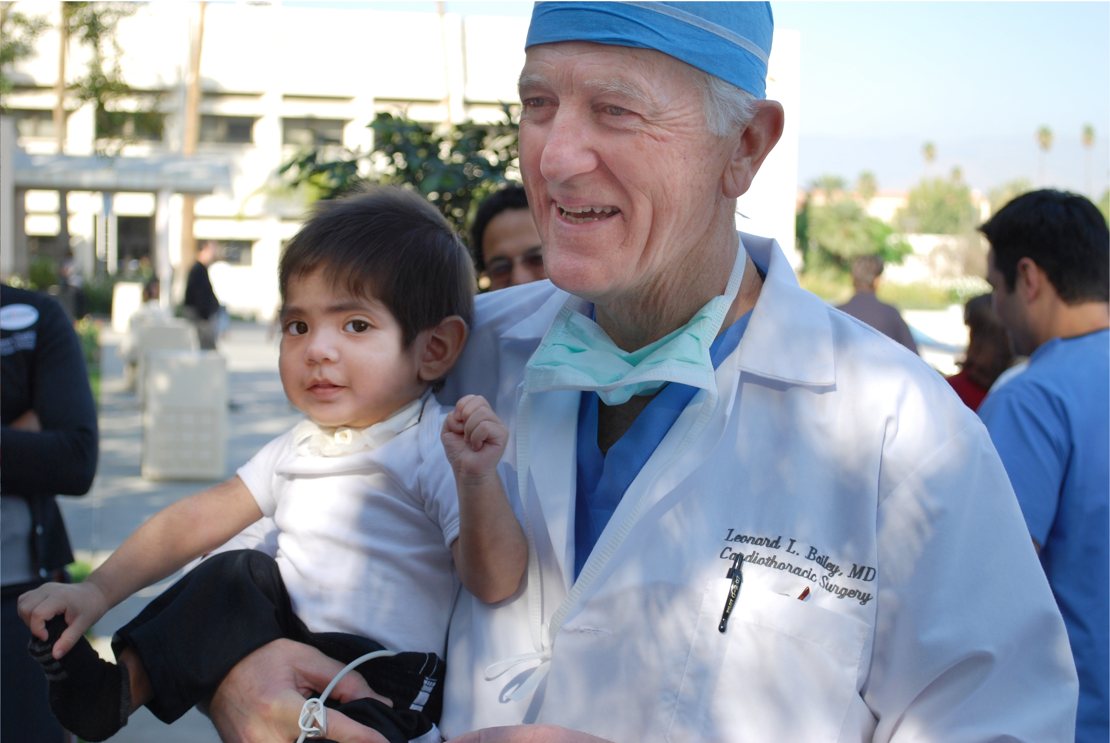 Dr. Leonard Bailey and a patient in 2009.