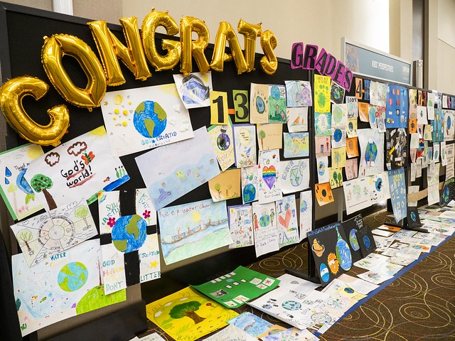 Posters created by Seventh-day Adventist students are displayed during the 2019 Earth Day Summit, held on April 21, 2019, and organized by the Ontario Conference of the Seventh-day Adventist Church. 2019 North American Division/Dan Weber