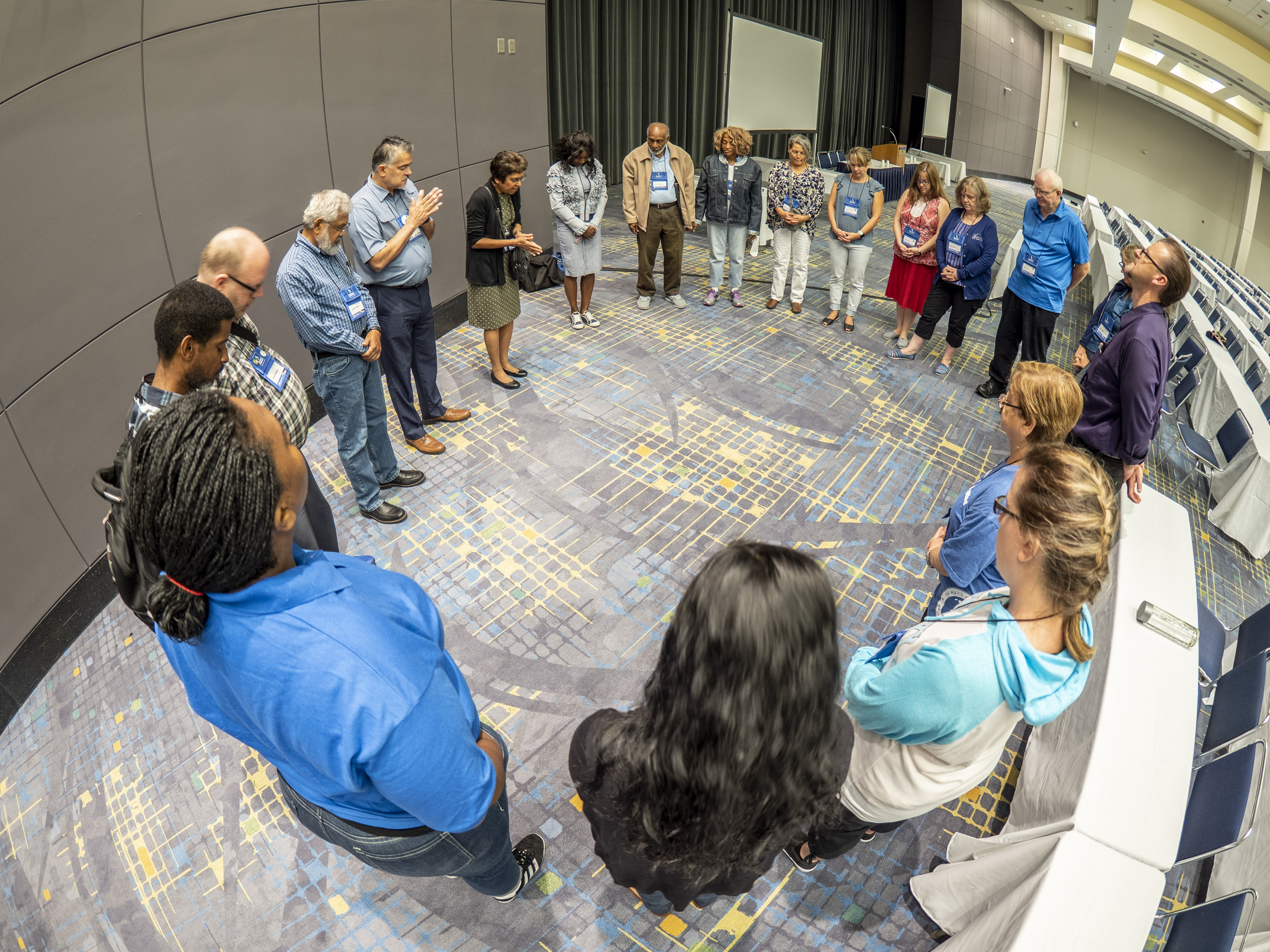Prior to the anointing service, a group of teachers gather at 6:00 a.m. to pray for participants of the special service.