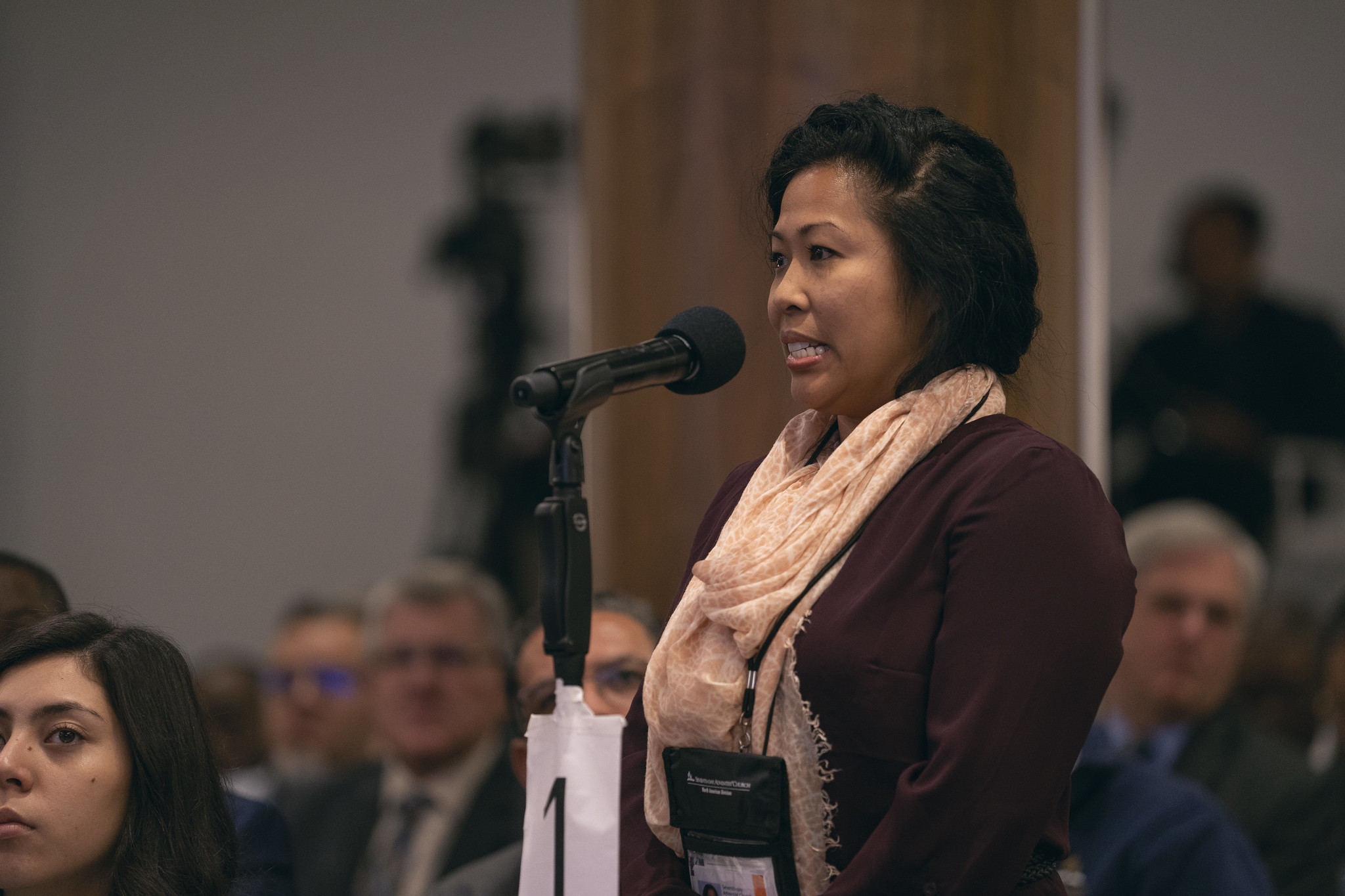 An NAD executive committee member comments on a report during day five of the NAD Year-End Meeting. Photo by Dan Weber