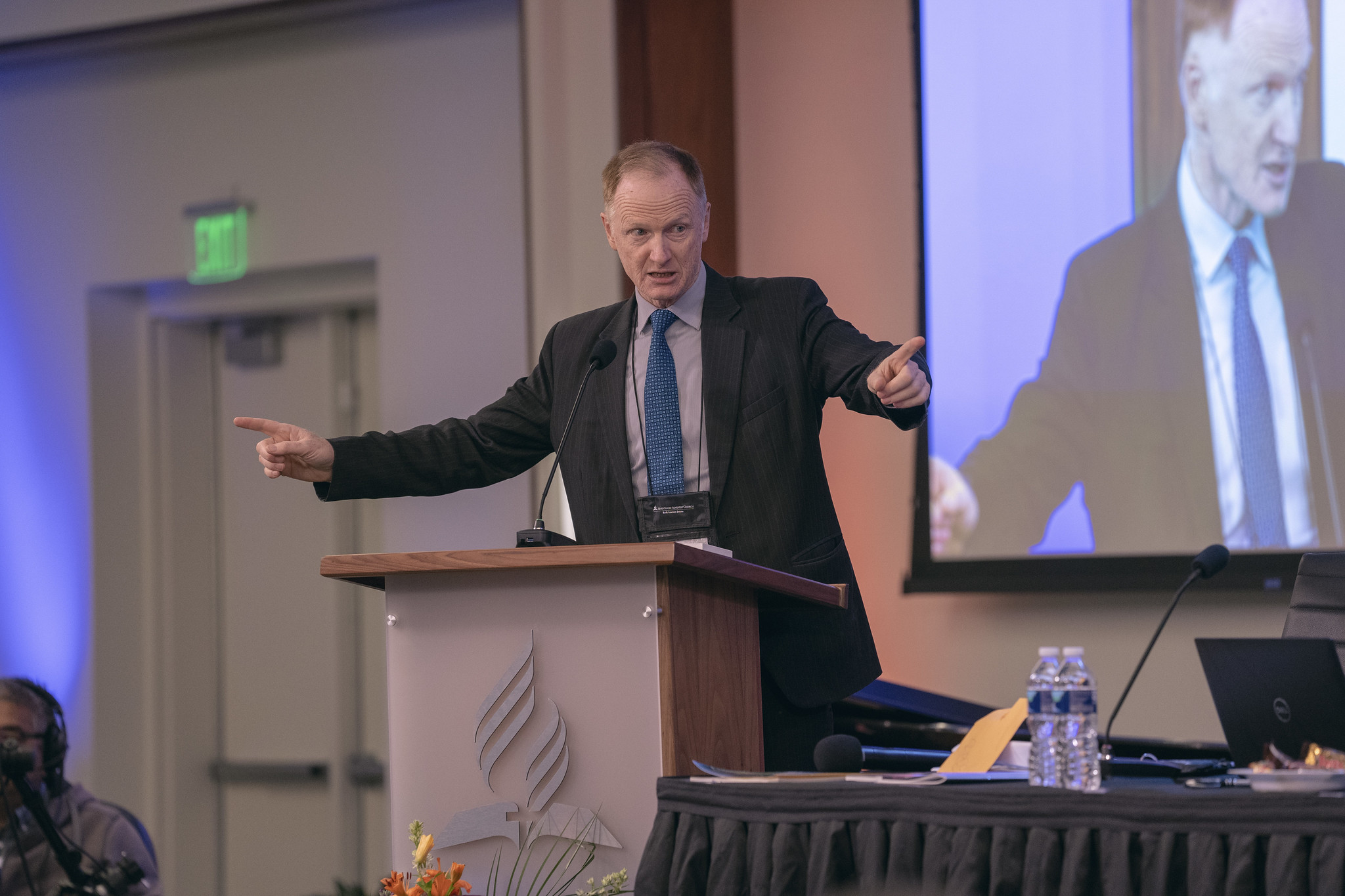 John Bradshaw, It Is Written speaker/director, describes several new initiatives of the media ministry, including details about the new headquarters in Tennessee. Photo by Dan Weber