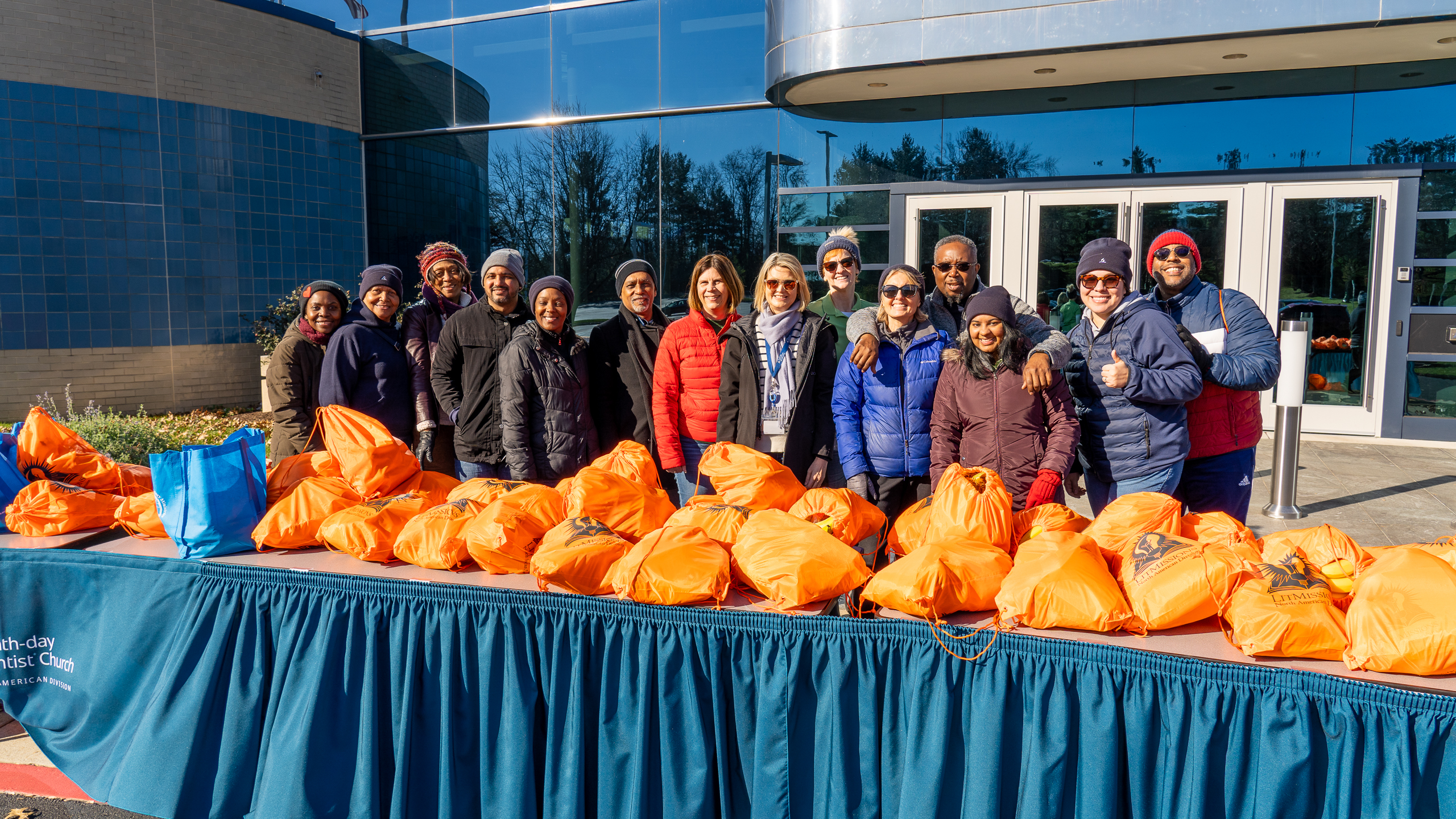Volunteers at the North American Division's Thanksgiving fresh produce giveaway