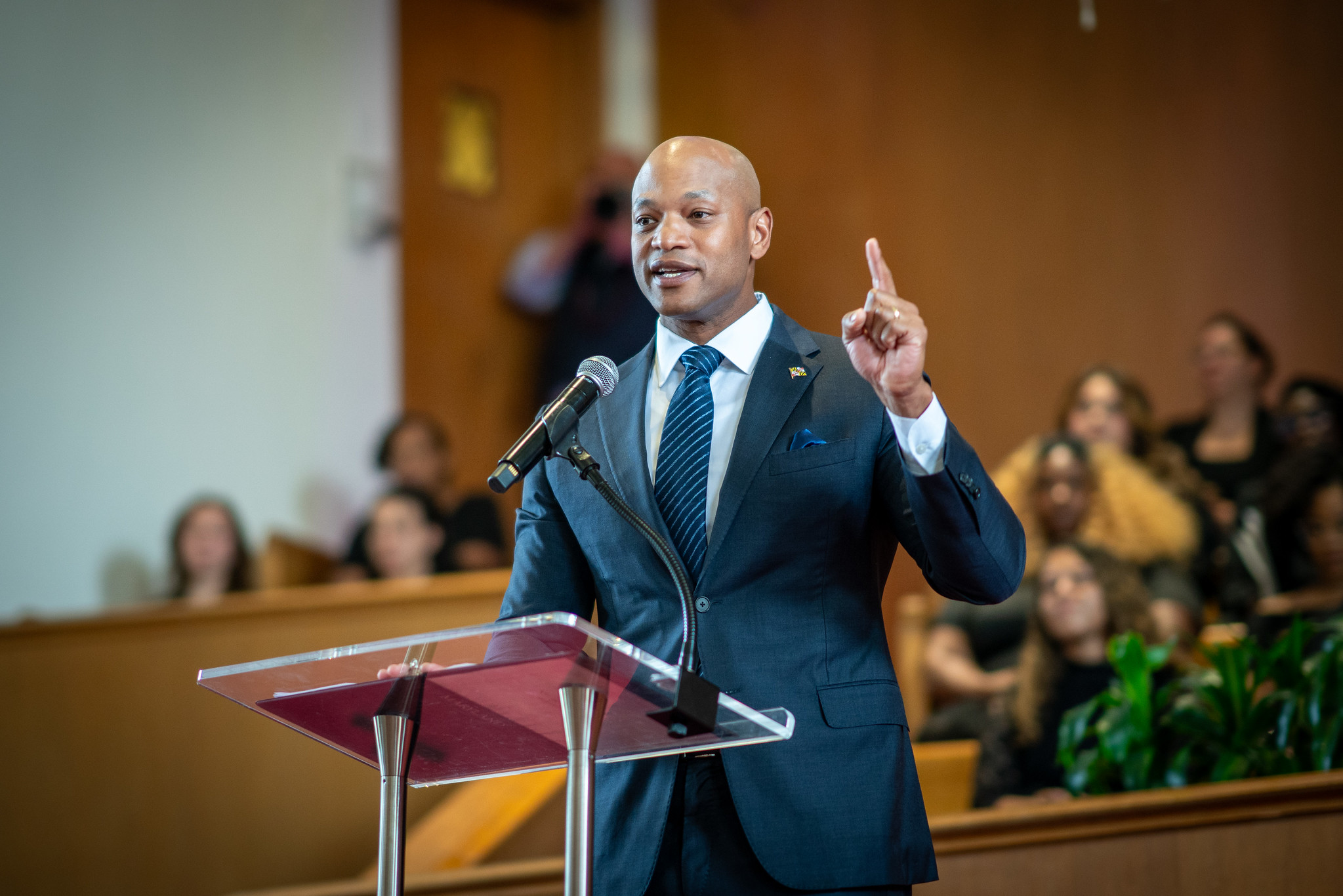 Governor Wes Moore at Takoma Park church, photo by Art Brondo