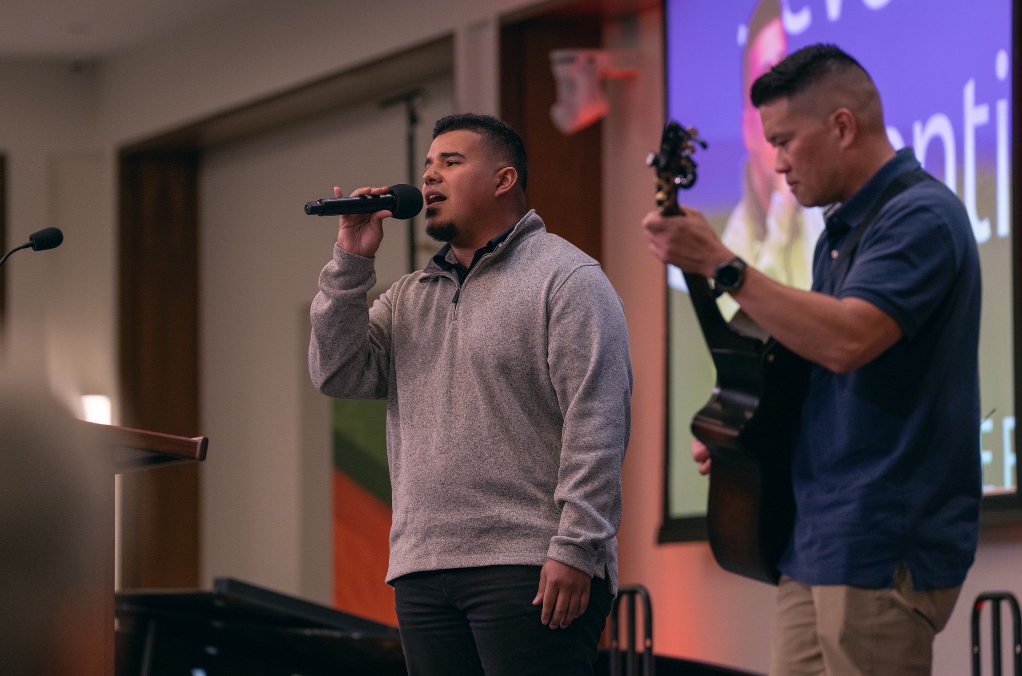 Musicians sing for those gathered at Oct. 276. 2023 vespers at the NAD headquarters.