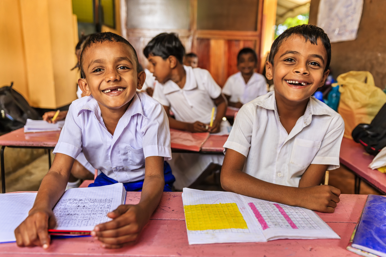 stock photo of young Sri Lankan students