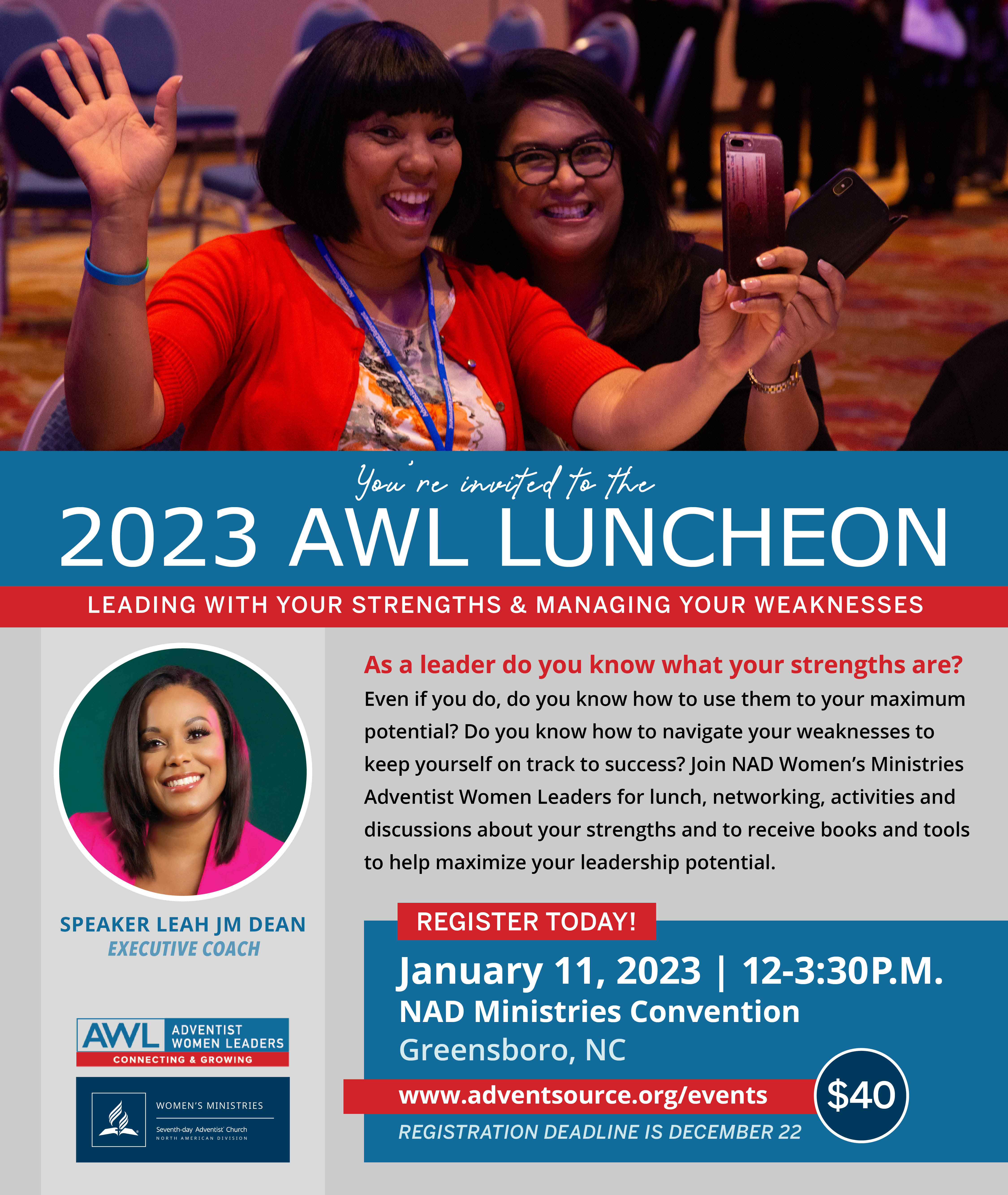 Adventist Women Leaders luncheon flyer