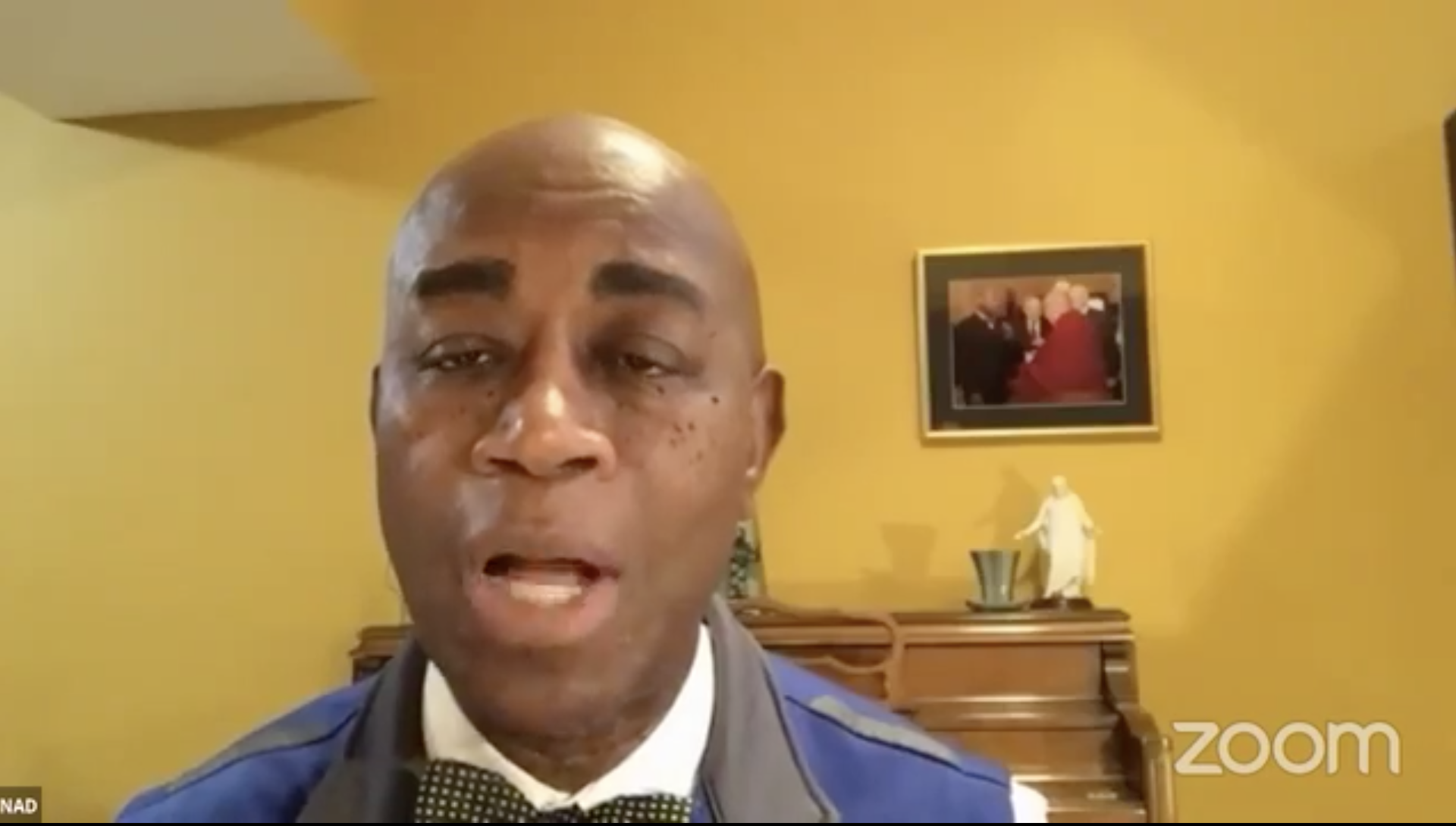 Barry Black addresses more than 1,000 participants in the NAD Ministerial Association's "Let Justice Roll" virtual conference on June 10, 2020. Photo: screenshot from event