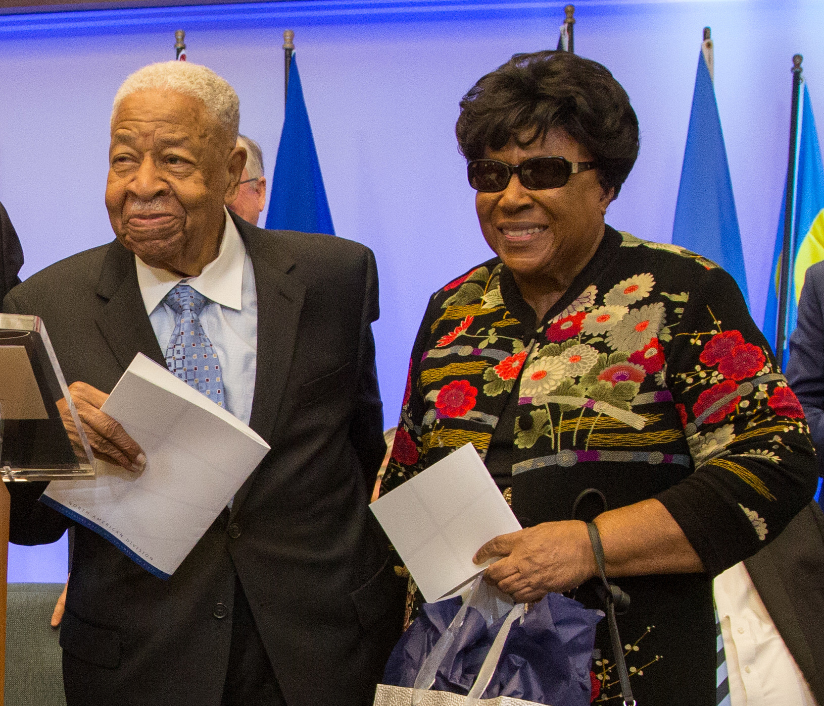 Charles and Ethel Bradford receive special recognition at the North American Division headquarters grand opening on Oct. 26, 2017.