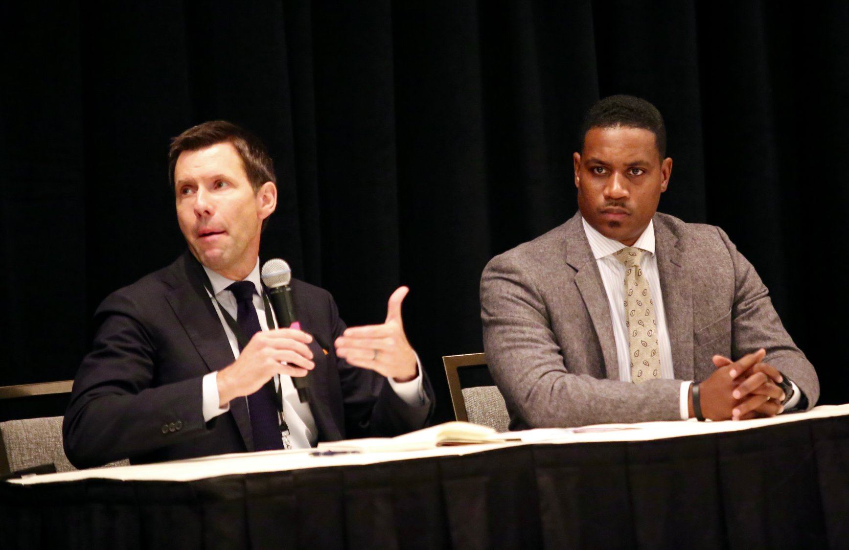 CAPTION: Tim Schultz of 1st Amendment Partnership makes a point as Justin Giboney of AND looks on | photo credit: D.L. McPhaull