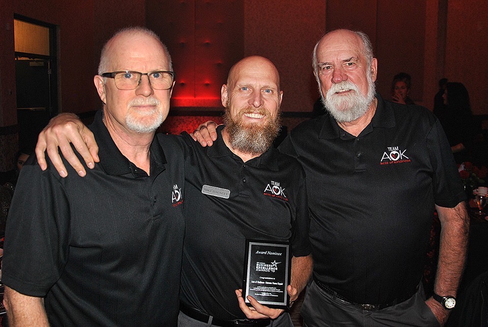 Pastor M. Dauncey, Lorne Brownmiller, and Garth Dauncey