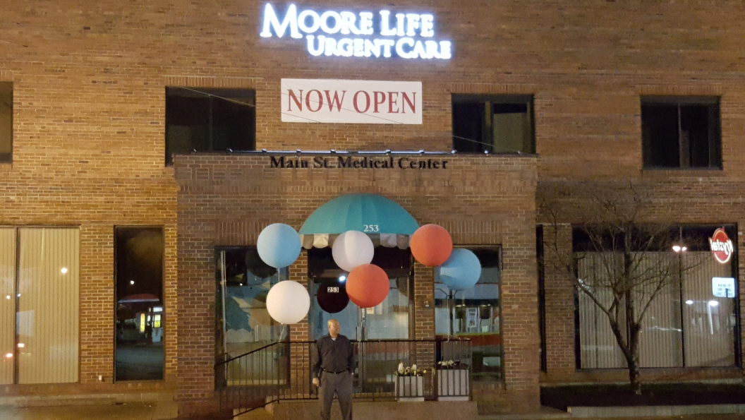 Dr. Wayne Moore stands in front of the newly opened Moore Life: Urgent Care – Gallatin in March 2017.