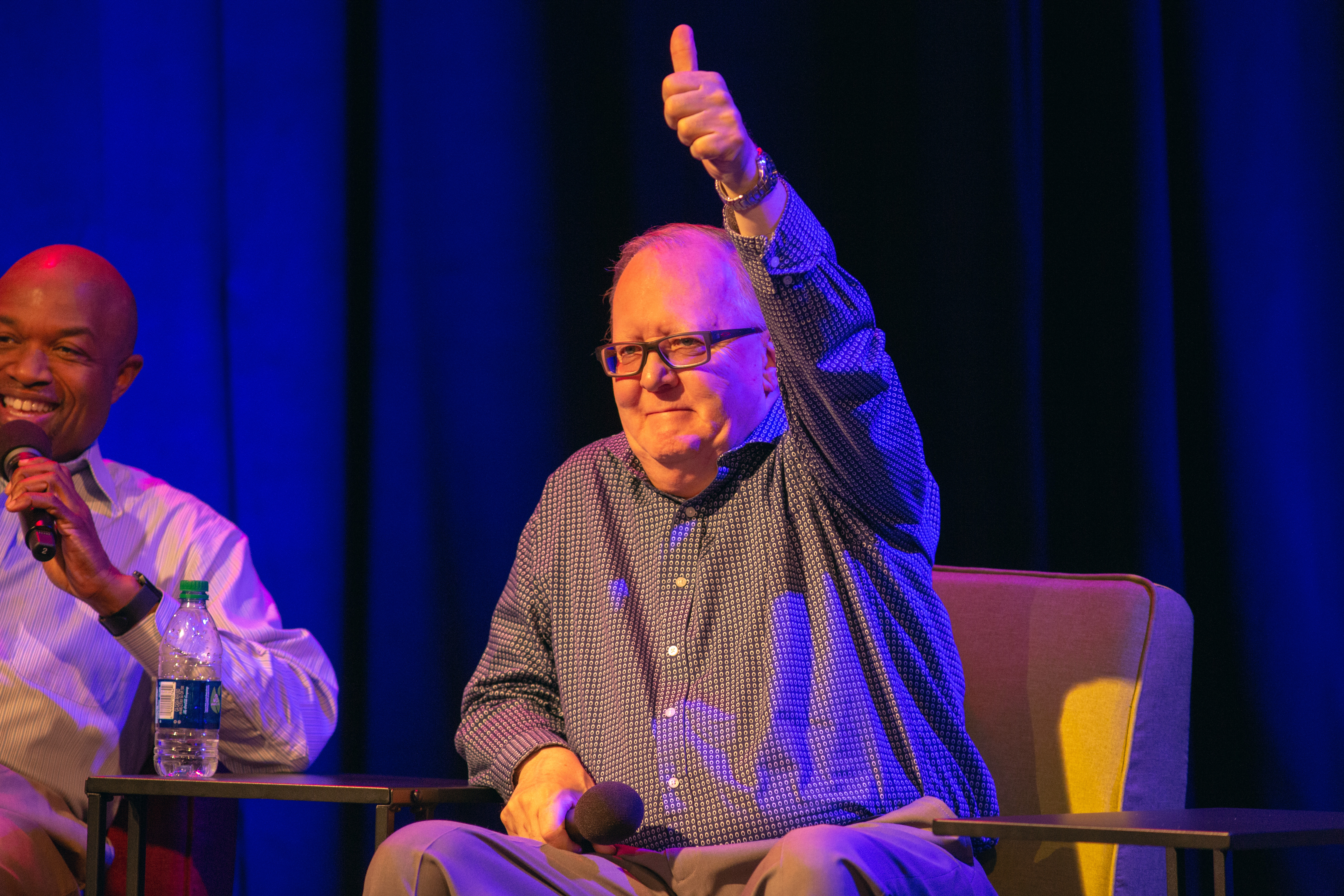 Dan Jackson gives a thumbs up at Berkeley