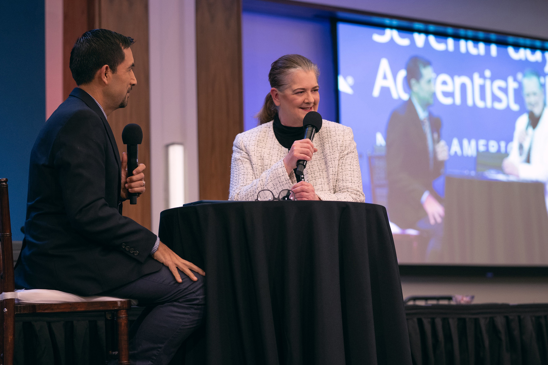 Debra Brill is interviewed by Julio Munoz during the 2019 NAD YEM