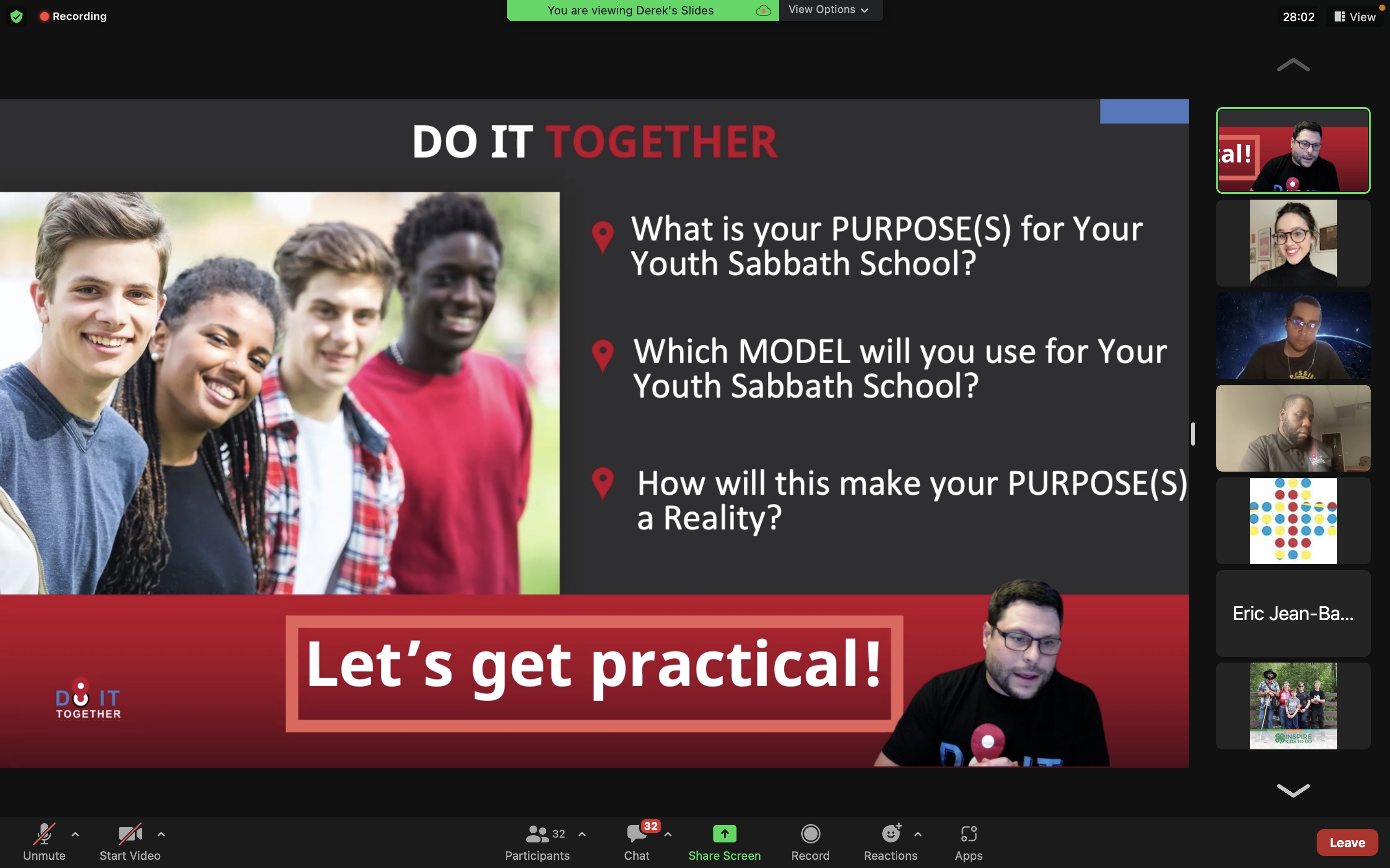1) Derek Richter breaks down key questions for Youth Sabbath School leaders