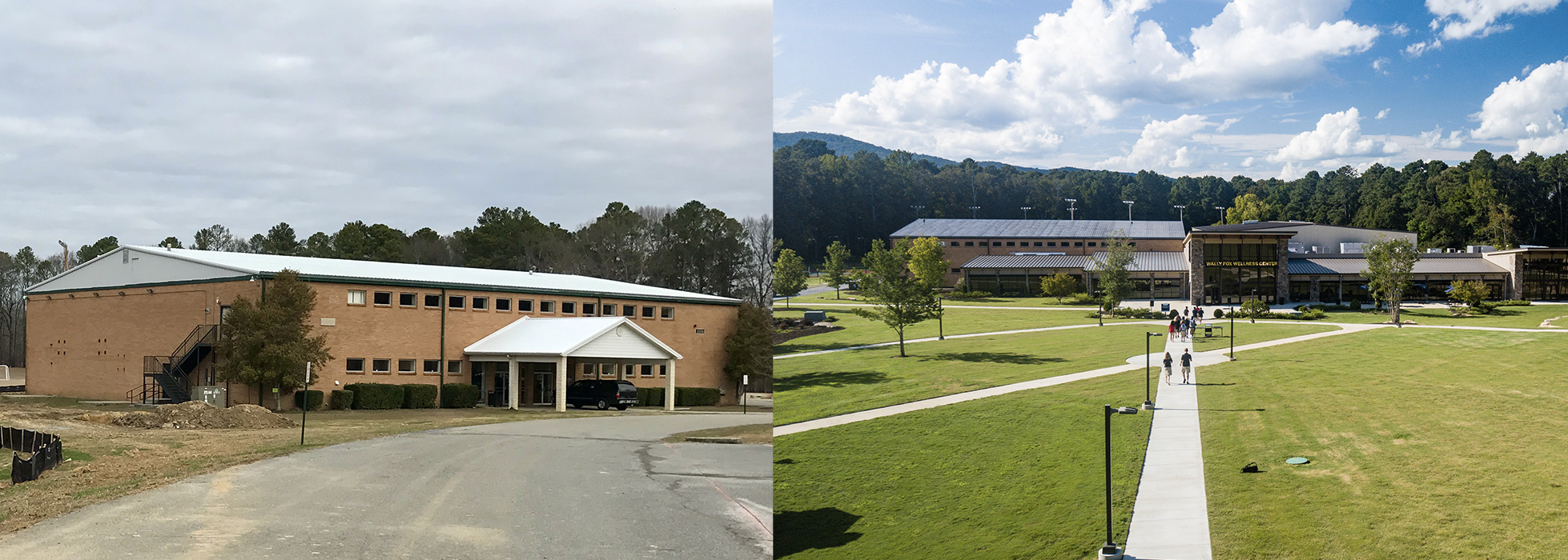 GCA gym before and after 