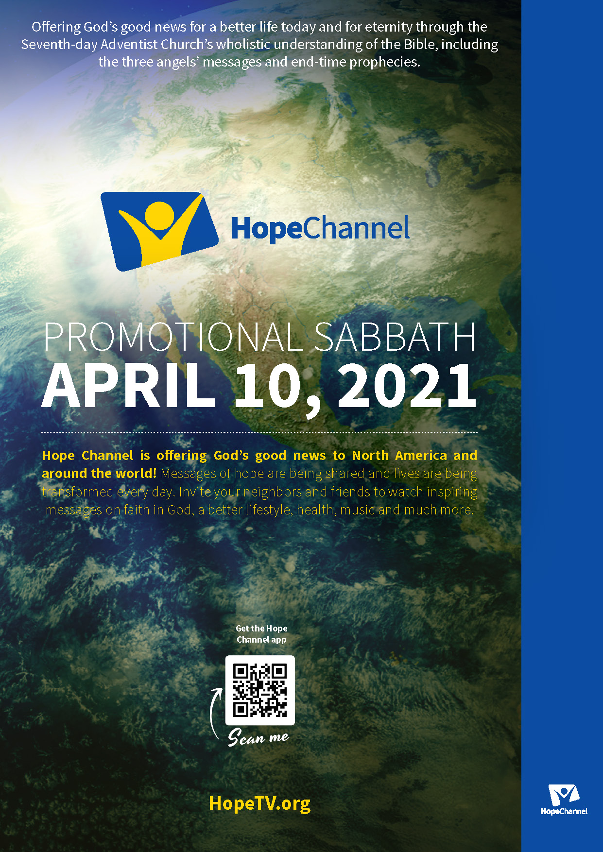 Hope Channel Promotional poster with globe