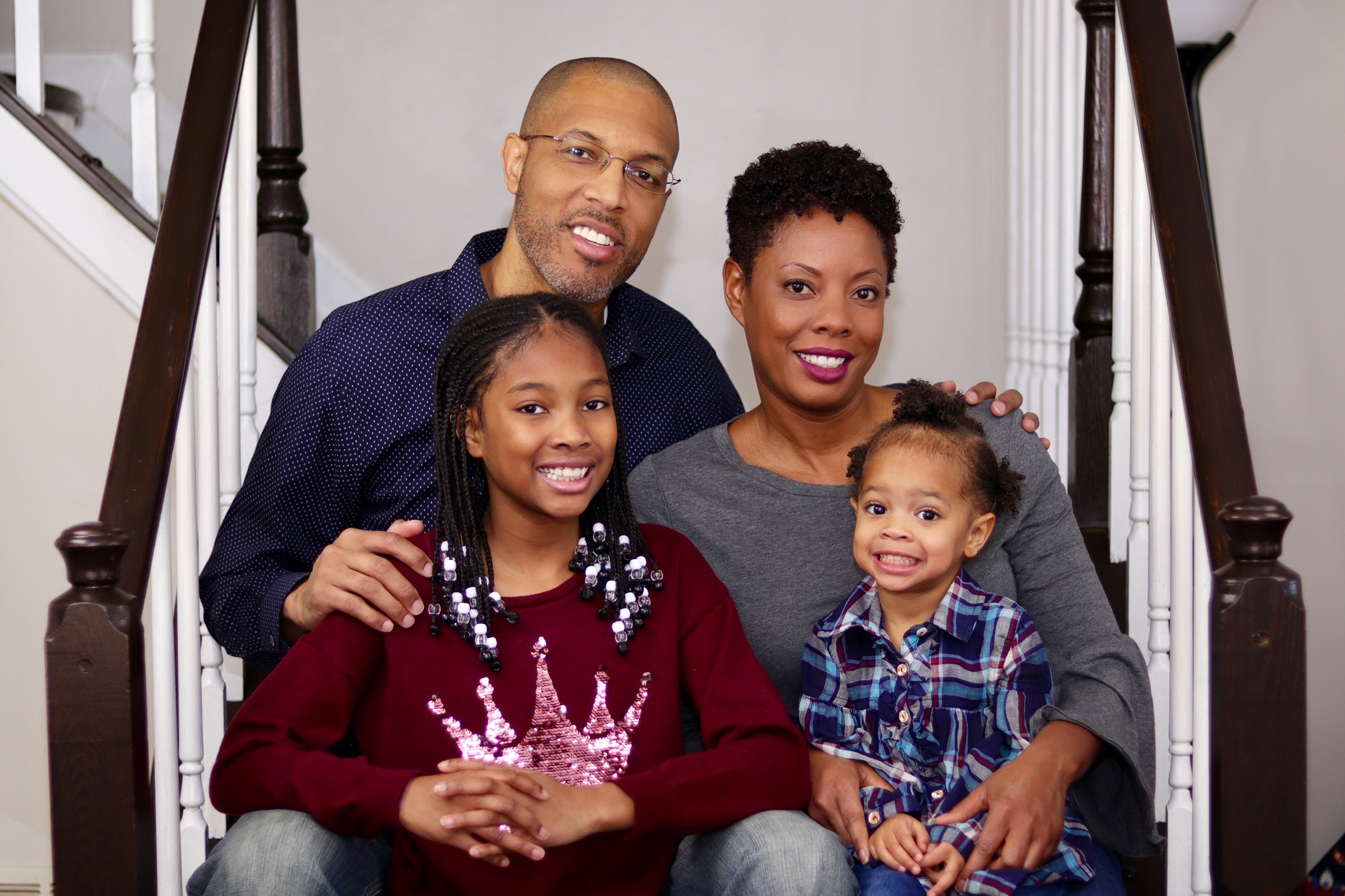 a more recent photo of SaMonna Watts, her husband, and their two daughter. Photo provided by SaMonna Watts