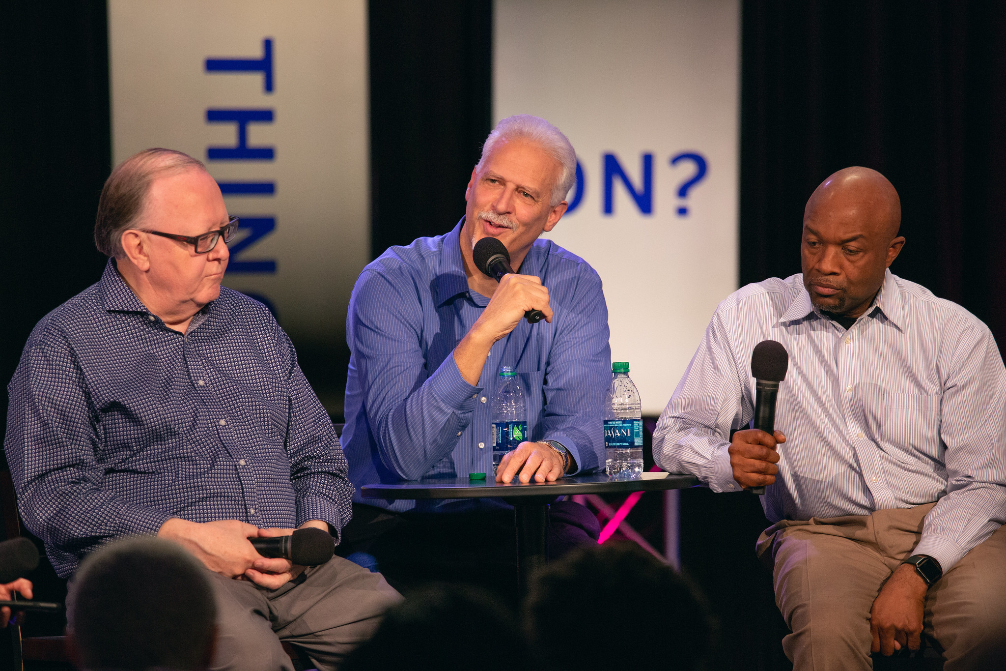 North American Division officers answer questions during the May 22, 2019, Is This Thing On? Live Facebook Event held during the ACF Institute at Berkeley. Photo by Pieter Damsteegt