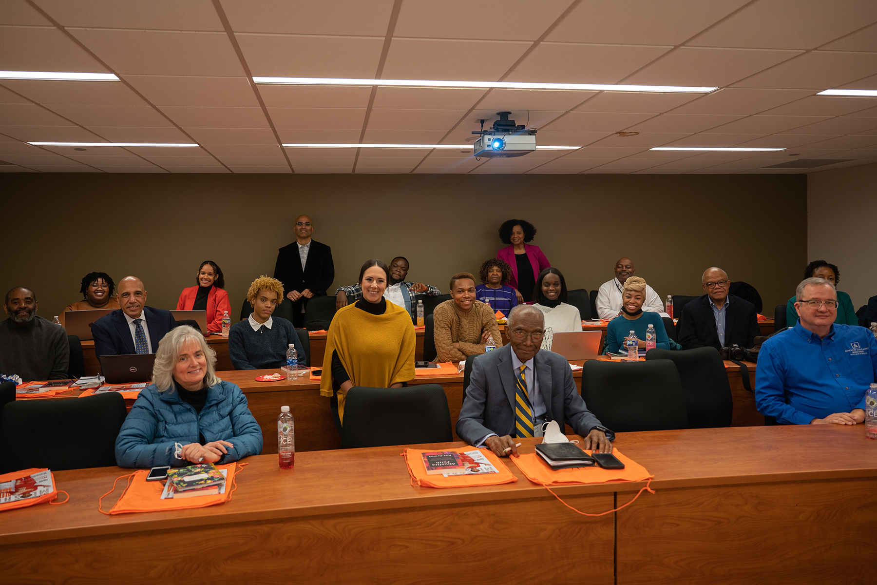 Speakers, participants, and organizers of the North American Division's (NAD's) counternarrative writing conference, part of the NAD's Adventist Ministries Convention, held January 9 & 10, pose for a picture together