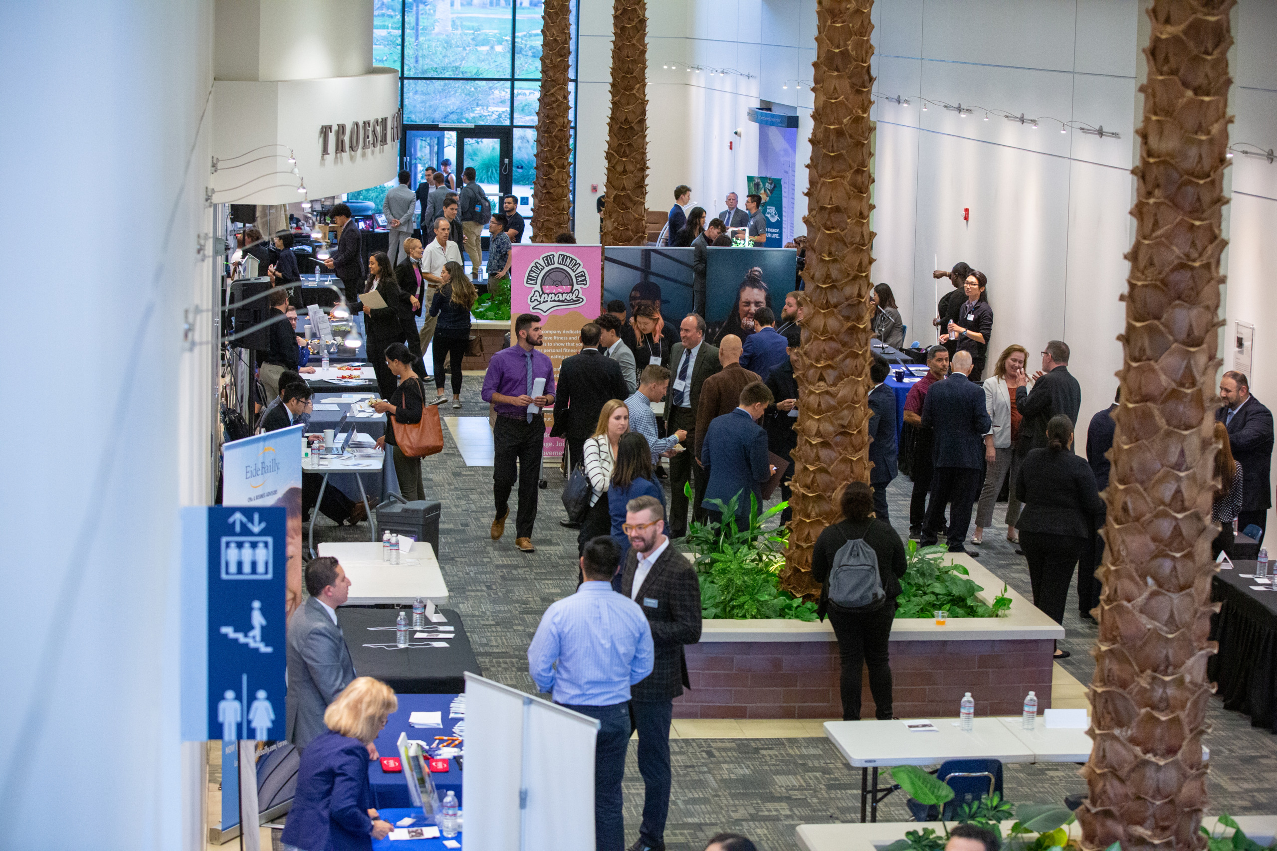 La Sierra University students participate in the annual Meet the Firms business networking event at the Zapara School of Business in 2019. The event offers students a chance to present resumes and apply for jobs.