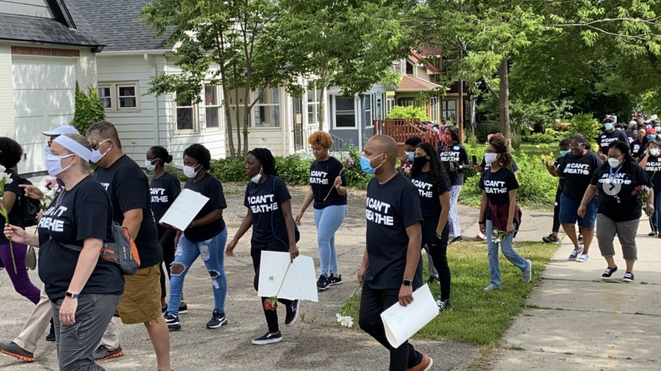 Adventist youth in Minneapolis march peacefully on June 30, 2020, as part of the Justice and Healing rally