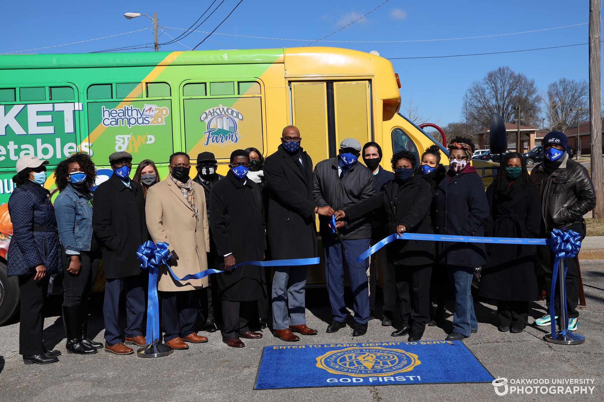 On Feb. 2, 2021, the Oakwood University Mobile Market officially launches during a special ribbon cutting ceremony. Photo by Oakwood University