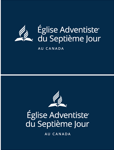 French white logo on blue