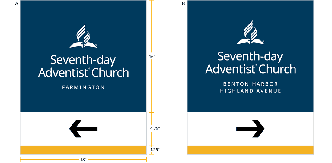 Left and Right Arrow Directional Road Signs