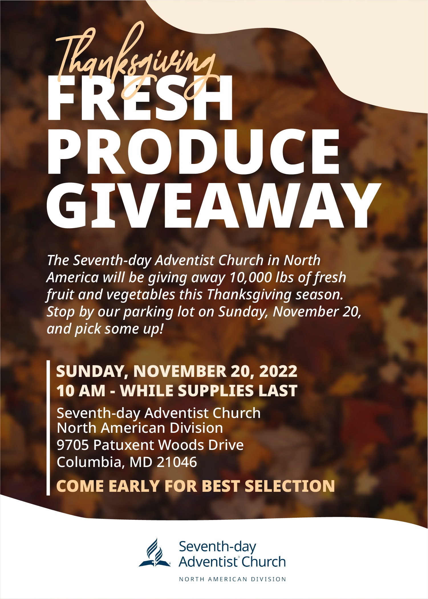 Nov 2022 NAD produce giveaway flyer