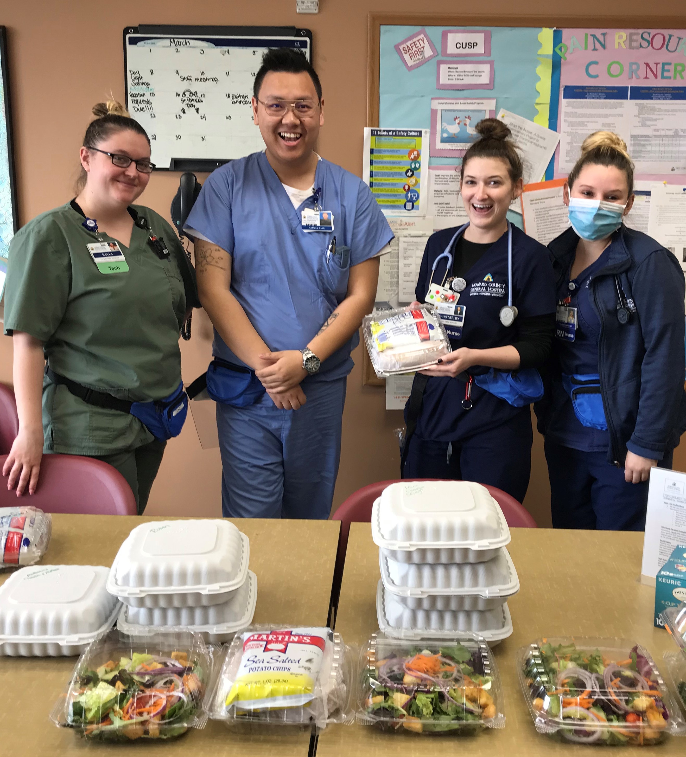 Nurses with meals