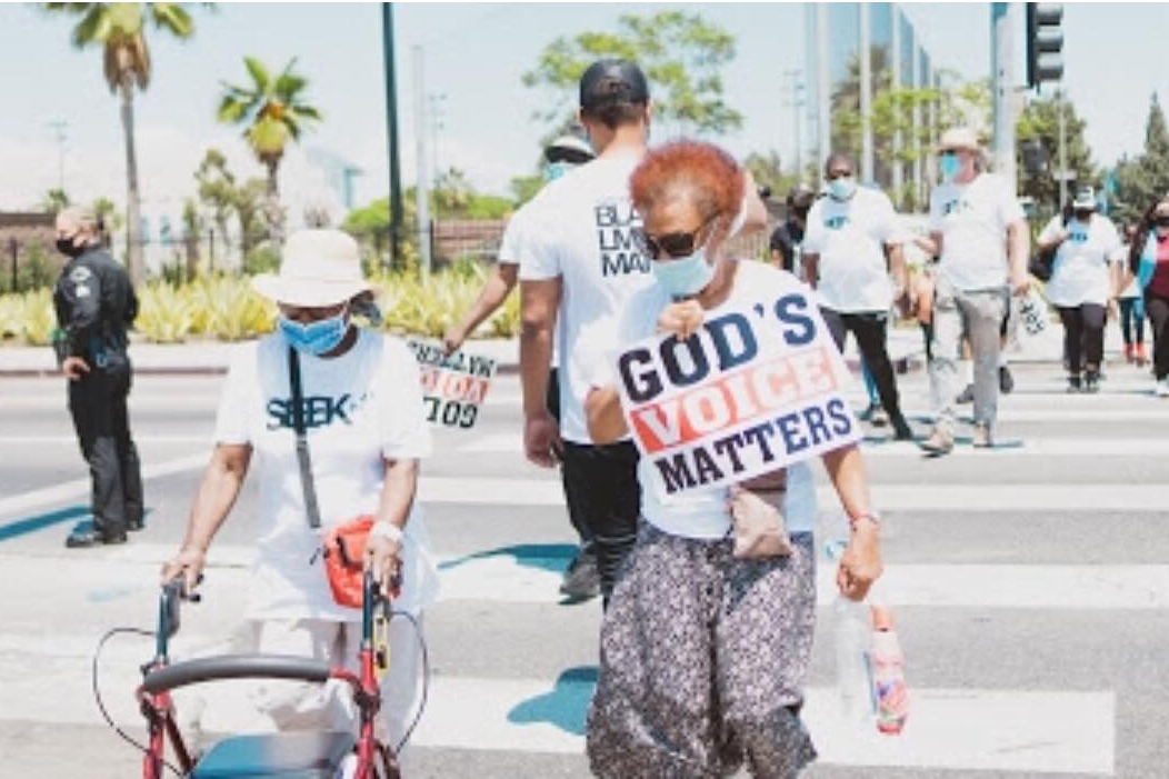Adventists from several churches in the Los Angeles area march together on June 3, 2020.