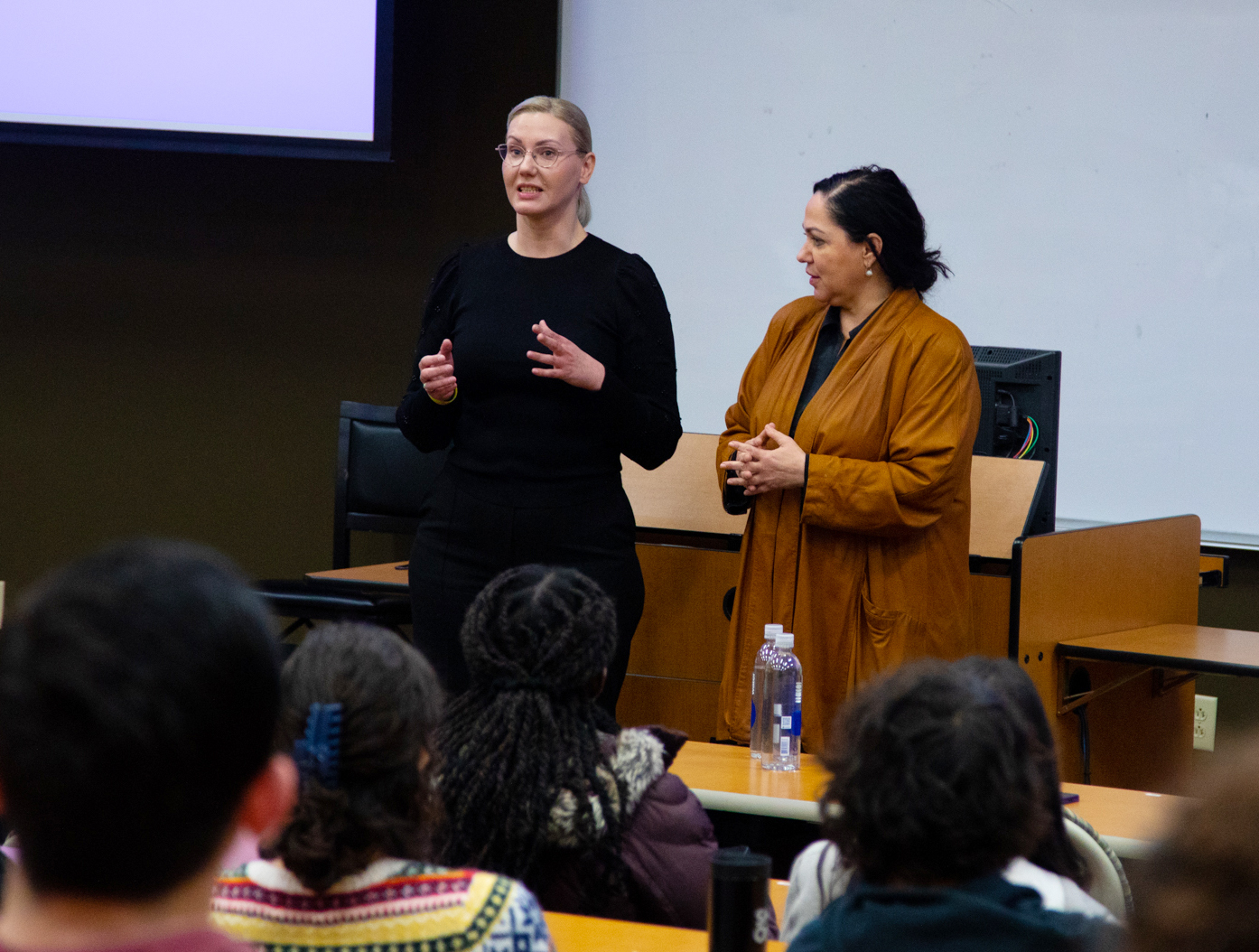 Southern Adventist University delegates, pictured here with a translator, speak at Southern Adventist University